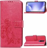 Voor Xiaomi Redmi K30 Lucky Clover Pressed Flowers Pattern Leather Case met houder & kaartsleuven & portemonnee & draagriem (Rose)