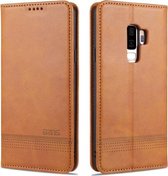 Voor Samsung Galaxy S9 + AZNS Magnetische Kalfsstructuur Horizontale Flip Leren Case met Kaartsleuven & Houder & Portemonnee (Lichtbruin)