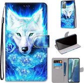 Voor Samsung Galaxy Note 20 Gekleurde Tekening Cross Textuur Horizontale Flip PU Lederen Case met Houder & Kaartsleuven & Portemonnee & Lanyard (Dick Rose Wolf)