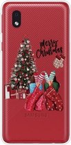 Voor Samsung Galaxy A01 Core Christmas Series Clear TPU beschermhoes (kerstpyjama)