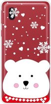 Voor Samsung Galaxy A01 Core Christmas Series Clear TPU beschermhoes (Chubby White Bear)