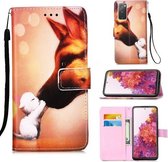 Voor Samsung Galaxy S20 FE 5G 3D Schilderen Horizontale Flip Leren Case met Houder & Kaartsleuf & Lanyard (Hound)