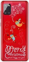 Voor Samsung Galaxy A71 5G Trendy Cute Christmas Patterned Case Clear TPU Cover Phone Cases (Skiing Bird)