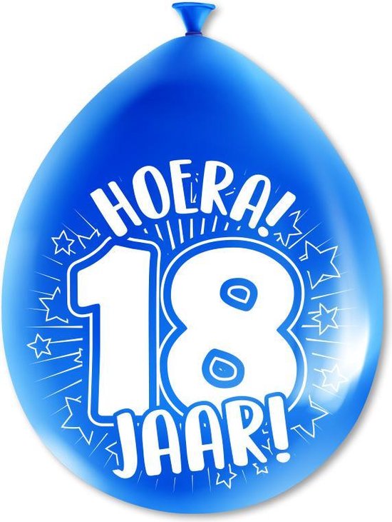 Ballonnen 18 jaar party 30cm | 8 stuks