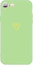 Voor iPhone 6s / 6 Golden Love-heart Pattern Colorful Frosted TPU telefoon beschermhoes (groen)