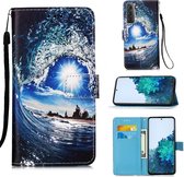 Voor Samsung Galaxy S30 Plus 3D schilderij horizontale flip lederen tas met houder & kaartsleuf & lanyard (golven)