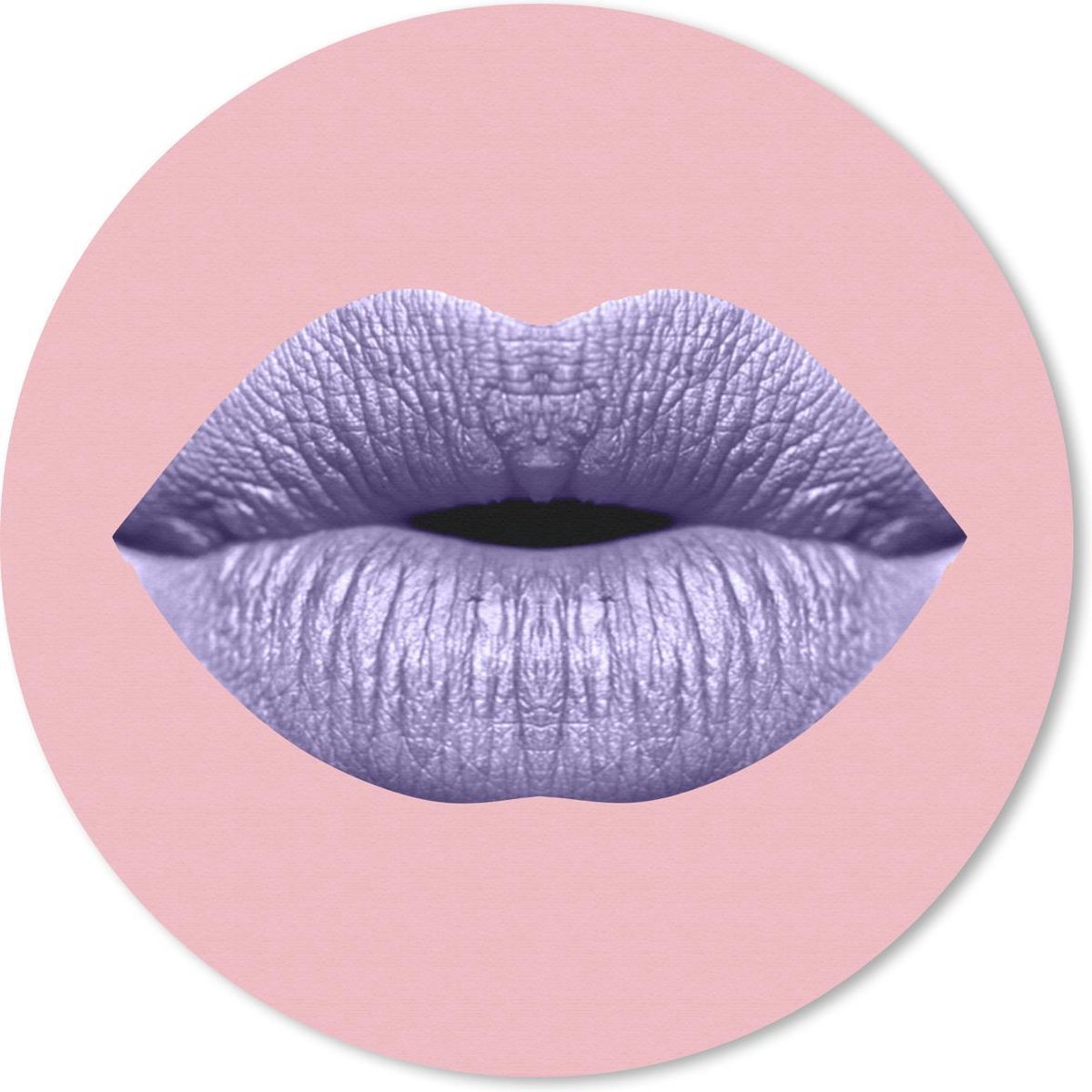 Muismat rond 20x20 cm - Mousepad Lippen - Pastel - Roze - Ronde muismatten