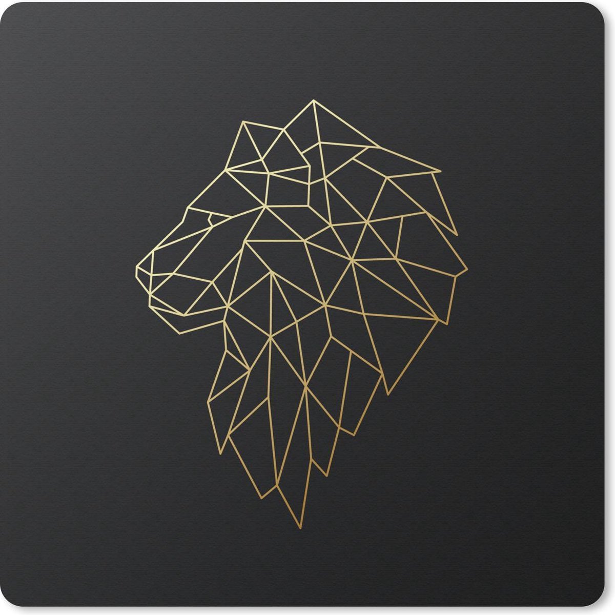 Muismat 30x30 cm - Mousepad Leeuw - Illustratie - Goud - Muismatten