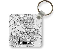 Sleutelhanger - Uitdeelcadeautjes - Stadskaart - Eindhoven - Grijs - Wit - Plastic