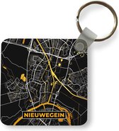 Sleutelhanger - Uitdeelcadeautjes - Kaart - Nieuwegein - Goud - Zwart - Plastic