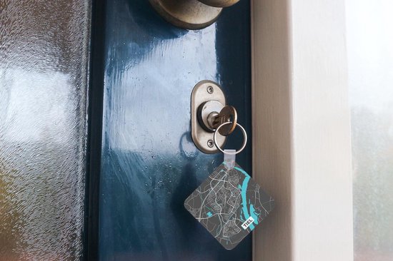 Porte-clés - Carte - Tiel - Grijs - Blauw - Plastique