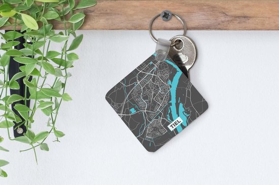 Porte-clés - Carte - Tiel - Grijs - Blauw - Plastique