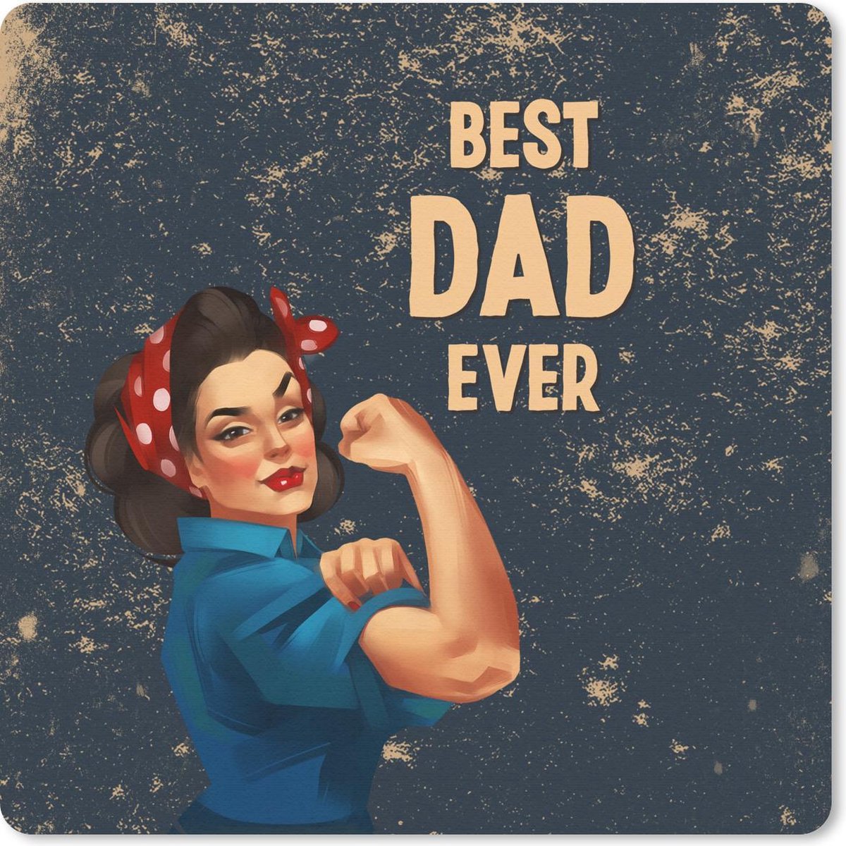 Muismat 20x20 cm - Mousepad Vaderdag - Best dad ever - Spreuken - Quotes - Muismatten