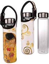 Goebel - Gustav Klimt | Glazen fles met hoes De Kus | Beker - glas - 700ml