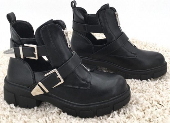 Smile Favorites® Biker boots met Hak - Imitatieleer - Zwart