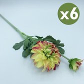 6 PAK DALIA RAMOS MET NATUURLIJKE VLEUGJE 58 cm met 4 ONDERDELEN VAN 9 CM IN GEEL