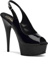 Pleaser Plateau hakken -40 Shoes- DELIGHT-654 US 10 Zwart