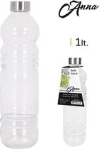 Glazen fles 1L metallic stop 8x31cm anna