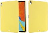 Effen kleur vloeibare siliconen dropproof volledige dekking beschermhoes voor iPad Air 2020 10.9 (geel)