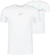 Malelions Women Split T-Shirt - White/Mint & Pink - S