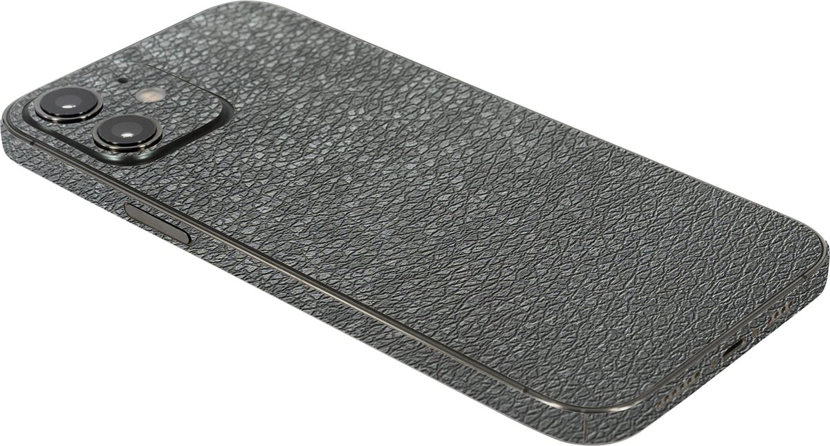 ScreenSafe Skin iPhone 12 Black Leather zonder logo