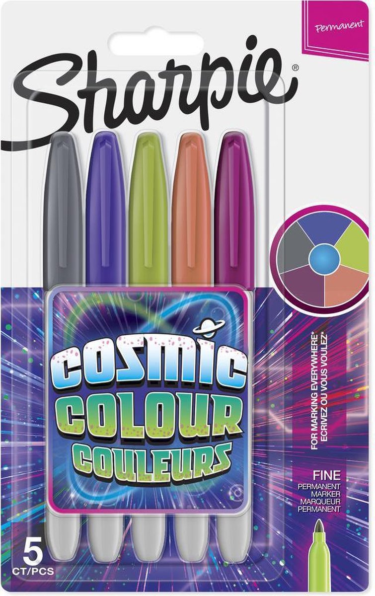 Sharpie permanent marker - cosmic colour - 5 stuks