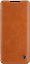 Hoesje geschikt voor OnePlus Nord N100 - Qin Leather Case - Flip Cover - Bruin