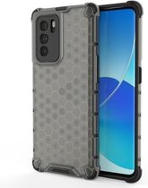 Voor OPPO Reno6 Pro 5G schokbestendige honingraat pc + TPU-beschermhoes (zwart)