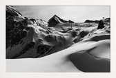 JUNIQE - Poster met houten lijst Mountains V -13x18 /Wit & Zwart