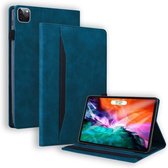 Voor iPad Pro 12,9 inch 2021/2020 Zakelijke schokbestendige horizontale flip lederen tas met houder & kaartsleuven & fotolijst & pensleuf & slaap- / wekfunctie (blauw)