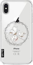 Casetastic Apple iPhone XS Max Hoesje - Softcover Hoesje met Design - Line Art Flower Print