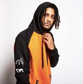 Waterdichte heren hoodie Orange/Black XXL