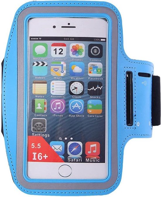 Téléphone à brassard en cours d'exécution | Convient pour iPhone 11| Bracelet de course | Ceinture de course de Sport | Support de téléphone en cours d'exécution | Bleu clair
