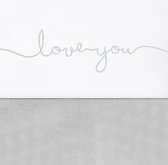 Jollein Laken Wieg 75x100cm - Love you - Grey
