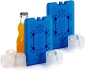 Set van 4x stuks koelelementen 11 x 2 x 16 cm blauw - Koelblokken/koelelementen voor koeltas/koelbox
