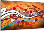 Schilderij Op Canvas Art - Rood, Wit, Oranje - 120x70cm 1Luik - Foto Op Canvas - GroepArt 6000+ Schilderijen 0p Canvas Art Collectie - Wanddecoratie - Woonkamer - Slaapkamer - Canvas Print