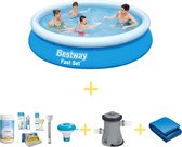 Bestway Zwembad - Fast Set - 366 x 76 cm - Inclusief WAYS Onderhoudspakket, Filterpomp & Grondzeil