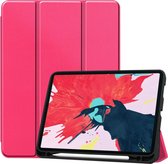 Custer Pattern TPU Smart Tablet Holster met slaapfunctie & Tri-Fold Bracket & Pen Slot (Rose Red)