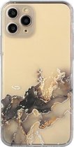 Holle marmeren patroon TPU rechte rand fijn gat beschermhoes voor iPhone 11 Pro Max (zwart)