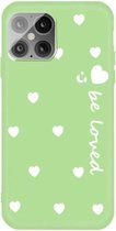 Klein smiley-hartpatroon schokbestendig TPU-hoesje voor iPhone 12 mini (groen)