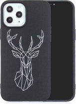 Voor iPhone 12/12 Pro Painted Pattern Soft TPU Case (Elk)