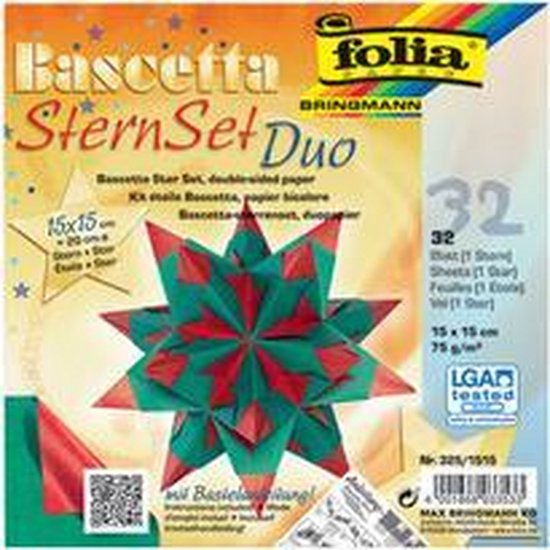 foliefolders Bascetta ster, 200 x 200 mm, blauw/zilver