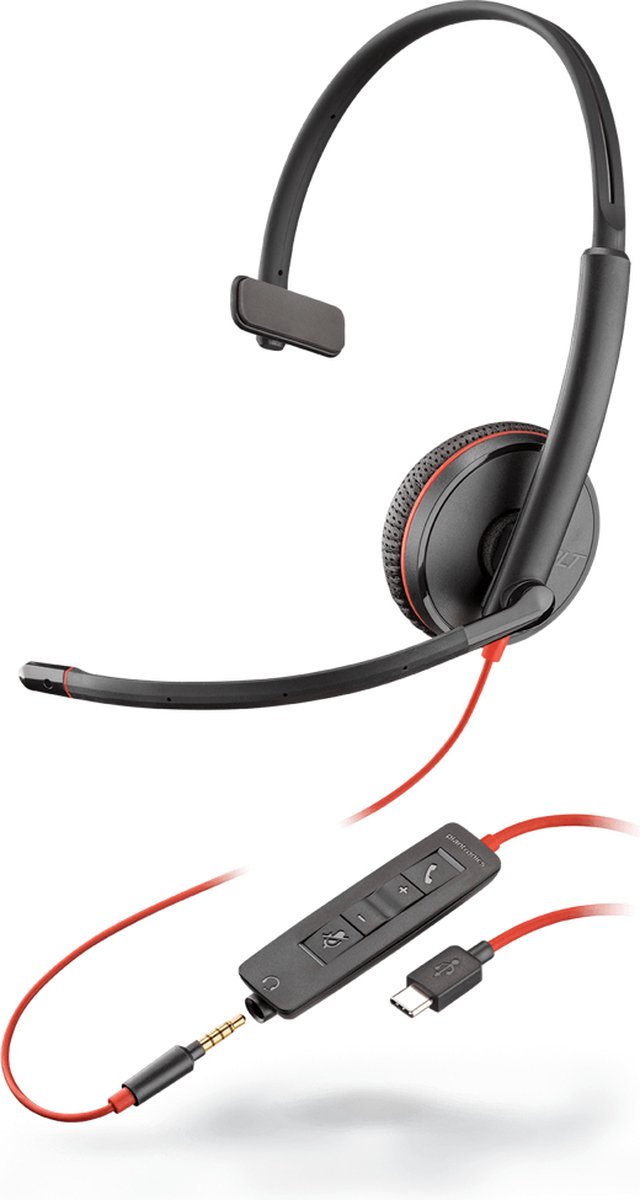 POLY Blackwire C3215 Headset Bedraad Hoofdband Kantoor/callcenter USB Type-C Zwart