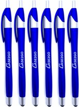 6 Stuks - Stylus Pen voor tablet en smartphone - Met Penfunctie - Touch Pen - Voorzien van clip - Blauw