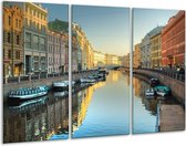 Peinture sur verre Venise | Bleu, gris, jaune | 120x80cm 3 Liège | Tirage photo sur verre | F002815