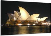 Glasschilderij Sydney - Wit, Zwart, Grijs - 120x70cm 1Luik - Foto Op Glas - Geen Acrylglas Schilderij - GroepArt 6000+ Glasschilderijen Art Collectie - Wanddecoratie - Woonkamer - Slaapkamer