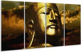 Peinture sur verre Bouddha | Or, gris, noir | 160x80cm 4 Liège | Tirage photo sur verre | F001518