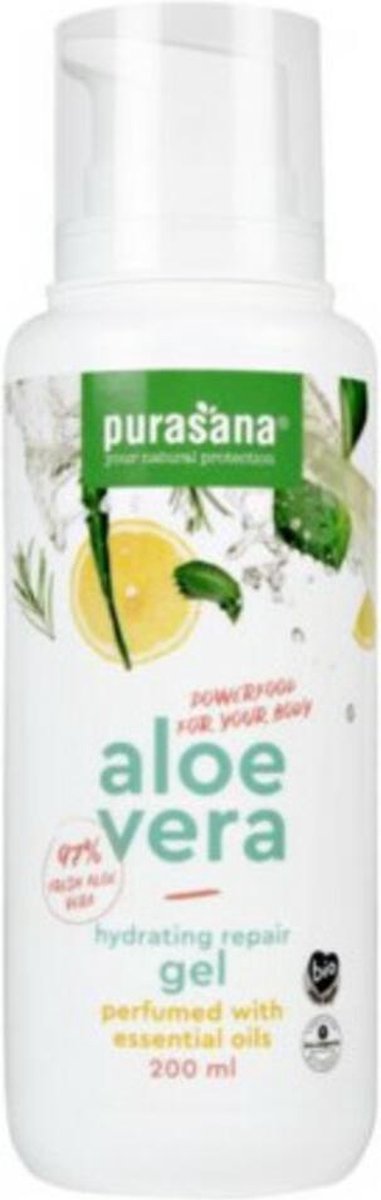 Purasana Aloë Vera Pure Gel Geparfumeerd Met Etherische Olie Bio 200 ml