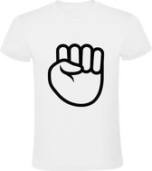 Vuist Omhoog Heren t-shirt | trekhand | trekpop | vrijgezel | loser | Wit