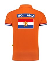 Luxe Holland supporter poloshirt met Nederlandse vlag 200 grams EK / WK voor heren S